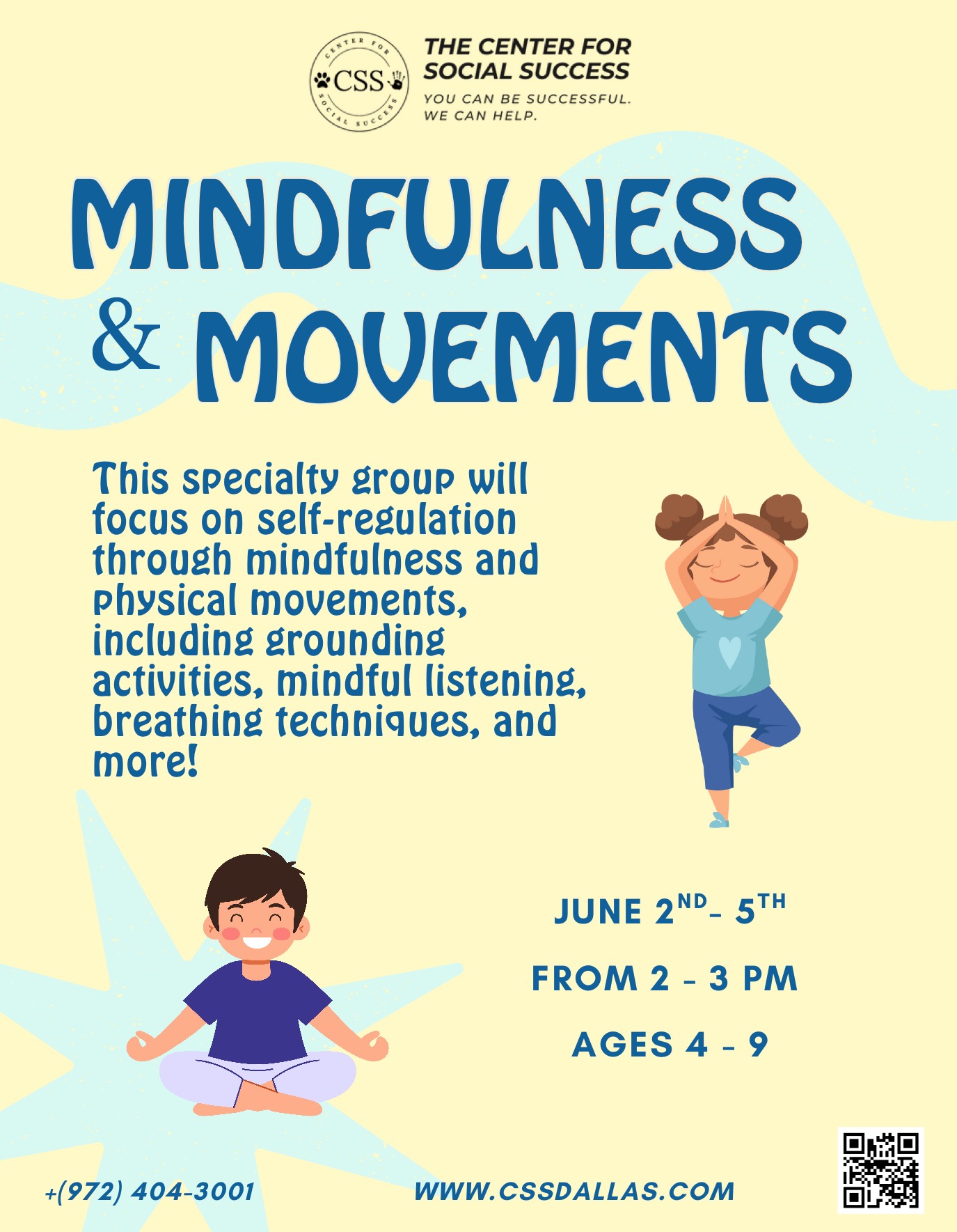 Mindfulness and Movements Camp Flyer
