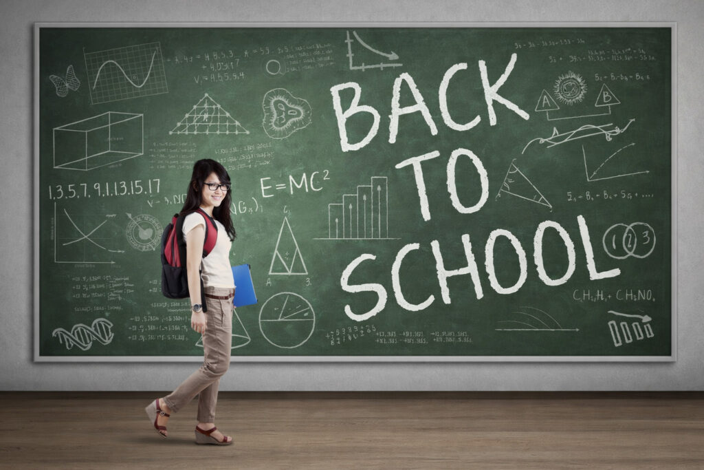 Nervous but hopeful child with backpack